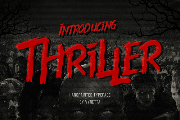 Thriller: A Hand-Painted Brush Font with Halloween Spirit